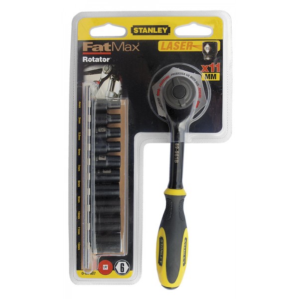 FatMax® ΚΑΣΤΑΝΙΑ ΠΕΡΙΣΤΡΕΦΟΜΕΝΗ 1/4” ΜΑΥΡΟΥ ΧΡΩΜΙΟΥ ΣΕΤ ΤΩΝ 11 ΤΕΜ. STANLEY 0-94-607