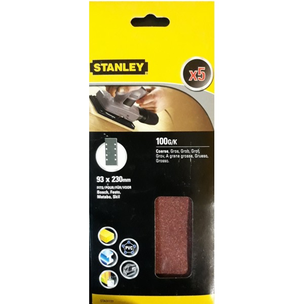 ΓΥΑΛΟΧΑΡΤΑ 5 ΤΜΧ 100G/K 93x230mm  STANLEY STA31131