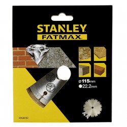 FATMAX ΔΙΣΚΟΣ ΔΙΑΚΟΠΤOM. ΣΤΕΦΑΝΗΣ ΞΗΡΑΣ ΚΟΠΗΣ 115x22 ΓΙΑ ΔΟΜΙΚΑ ΥΛΙΚΑ STANLEY STA38102-XJ