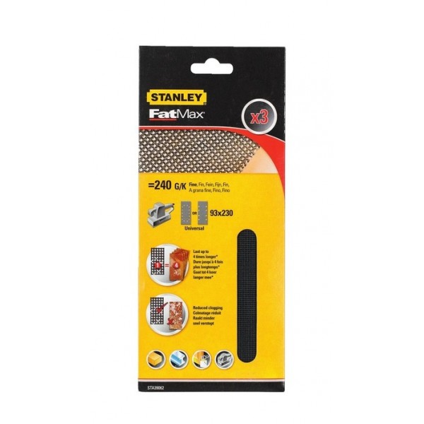 ΑΝΘΕΚΤΙΚΟ ΓΥΑΛΟΧΑΡΤΟ-ΠΛΕΓΜΑ 3ΤΜΧ  93x230mm  240G/K FATMAX STANLEY  STA39062 