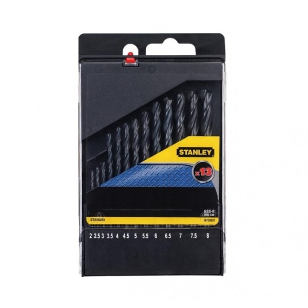 ΣΕΤ ΤΡΥΠΑΝΙΑ 13 ΤΜΧ ΜΕΤΑΛΛΟΥ HSS-R 2-8 mm (0.5mm) STANLEY STA56020