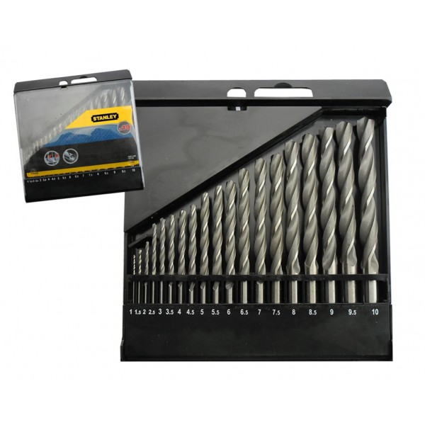 ΣΕΤ 19 ΤΕΜΑΧΙΩΝ ΤΡΥΠΑΝΙΑ ΜΕΤΑΛΛΟΥ HSS-CNC 1-10mm STANLEY STA56058